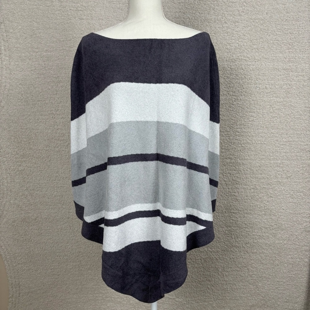 Barefoot Dreams‎ Poncho Womens One Size Plus Gray Ocean Breeze Pull Over Sweater